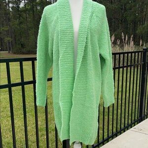 Anthropologie Mint Green Cozy Open Cardigan